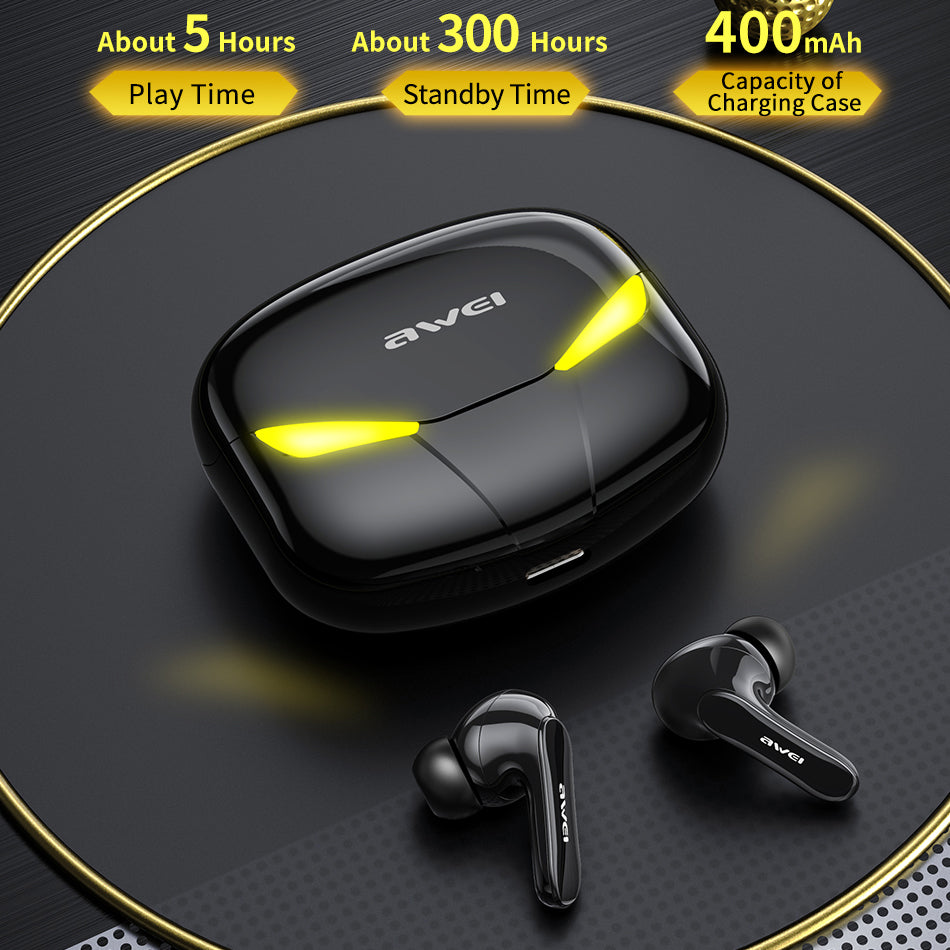 AWEI T35 HiFi TWS Bluetooth ENC Earphone Wireless Sport Game Music Touch Waterproof AAC Stereo Headset with Mic AWEI T35 HiFi TWS Bluetooth ENC Earphone Wireless Sport Game Music Touch Waterproof AAC Stereo Headset with Mic